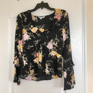 American Eagle Ruffled Floral Blouse
